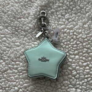Coach Star Bag Purse Charm Silver/Green NWT